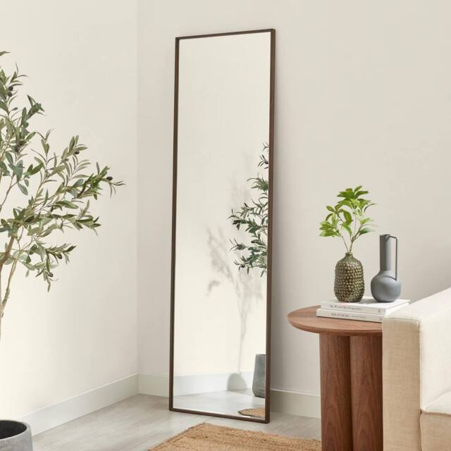 FurnitureboxUK Inga Walnut Wood Full Length Rectangle 170x50cm Mirror - Size: 170x50 cm - image 1
