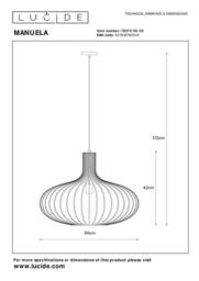 Lucide 'MANUELA' Dimmable Adjustable Indoor Vintage Pendant Light 1xE27 in Black - thumbnail 4