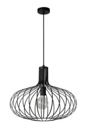 Lucide 'MANUELA' Dimmable Adjustable Indoor Vintage Pendant Light 1xE27 in Black - thumbnail 2