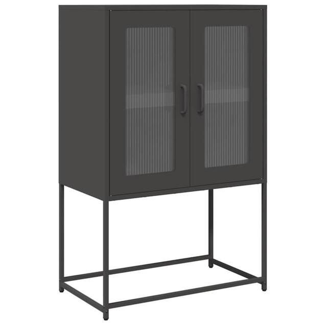Berkfield Home Highboard Black 68x39x107 cm Steel - Size: 68 x 39 x 107 cm - image 1