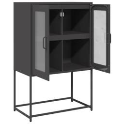 Berkfield Home Highboard Black 68x39x107 cm Steel - Size: 68 x 39 x 107 cm - thumbnail 6