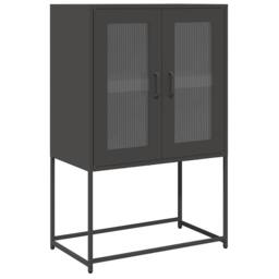 Berkfield Home Highboard Black 68x39x107 cm Steel - Size: 68 x 39 x 107 cm - thumbnail 1