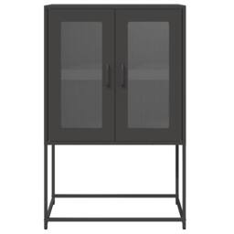 Berkfield Home Highboard Black 68x39x107 cm Steel - Size: 68 x 39 x 107 cm - thumbnail 5