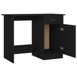 Berkfield Home Modern Desk Black 100x50x76 cm Engineered Wood - Size: 100 x 50 x 76 cm - thumbnail 5