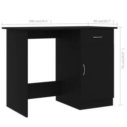 Berkfield Home Modern Desk Black 100x50x76 cm Engineered Wood - Size: 100 x 50 x 76 cm - thumbnail 9