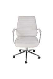 Living and Home Swivel & Height Adjustable Office Chair with High Back in White - thumbnail 2