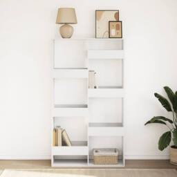 Berkfield Home Bookcase White 100x33x175 cm Engineered Wood - Size: 100 x 33 x 175 cm - thumbnail 3