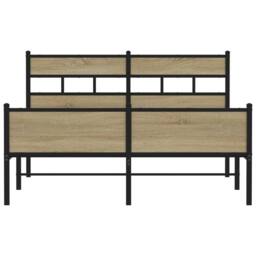 Berkfield Home Elegant Bed Frame without Mattress Sonoma Oak 140x200 cm Engineer in Brown - thumbnail 4