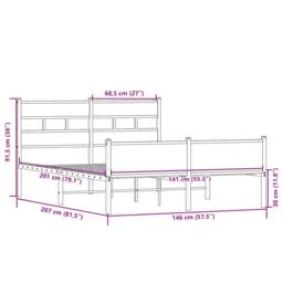Berkfield Home Elegant Bed Frame without Mattress Sonoma Oak 140x200 cm Engineer in Brown - thumbnail 9