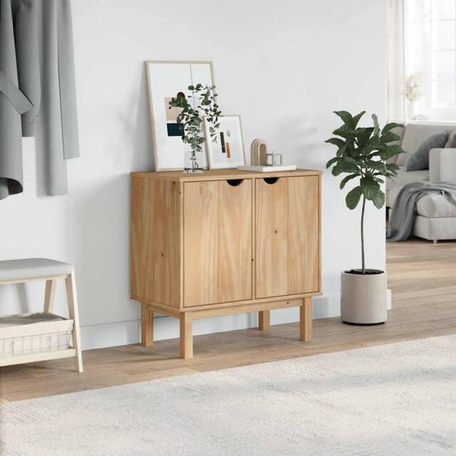 Berkfield Home Hallway Cabinet OTTA 75x40x75 cm Solid Wood Pine in Light Tan - Size: 75 x 40 x 75 cm - image 1