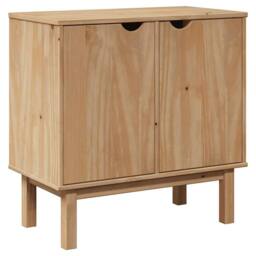 Berkfield Home Hallway Cabinet OTTA 75x40x75 cm Solid Wood Pine in Light Tan - Size: 75 x 40 x 75 cm - thumbnail 3