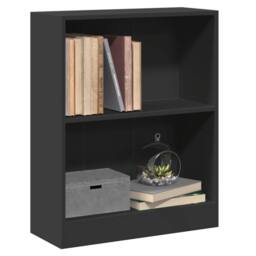Berkfield Home Decorative Bookshelf Black 60x24x74.5 cm Engineered Wood - thumbnail 4