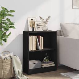 Berkfield Home Decorative Bookshelf Black 60x24x74.5 cm Engineered Wood - thumbnail 1