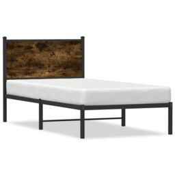 Berkfield Home Metal Bed Frame without Mattress Smoked Oak 80x200 cm in Brown - thumbnail 2