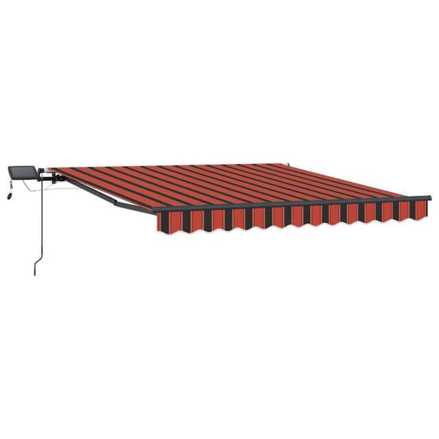 Berkfield Home Manual Retractable Awning with LED Orange & Brown 300x250 cm - image 1