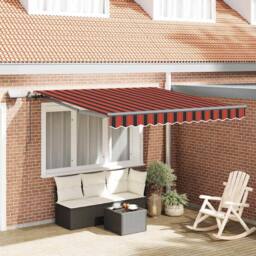 Berkfield Home Manual Retractable Awning with LED Orange & Brown 300x250 cm - thumbnail 2