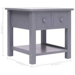 Berkfield Home Side Table Grey 40x40x40 cm Paulownia Wood - Size: 40 x 40 x 40 cm - thumbnail 8