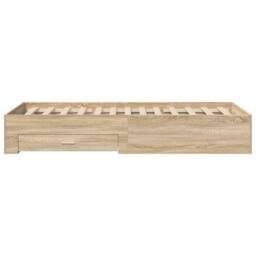 Berkfield Home Modern Bed Frame Sonoma Oak 90x190 cm Engineered Wood in Light Brown - thumbnail 6