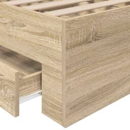 Berkfield Home Modern Bed Frame Sonoma Oak 90x190 cm Engineered Wood in Light Brown - thumbnail 8