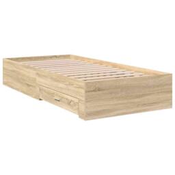 Berkfield Home Modern Bed Frame Sonoma Oak 90x190 cm Engineered Wood in Light Brown - thumbnail 7