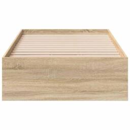 Berkfield Home Modern Bed Frame Sonoma Oak 90x190 cm Engineered Wood in Light Brown - thumbnail 5