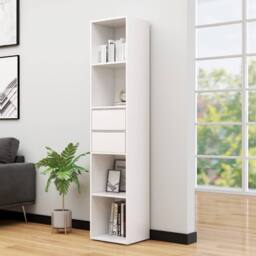 Berkfield Home Book Cabinet White 36x30x171 cm Engineered Wood - Size: 36 x 30 x 171 cm - thumbnail 2