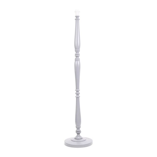 ValueLights Victoria Traditional Wooden Stem Floor Lamp Base in Grey - image 1