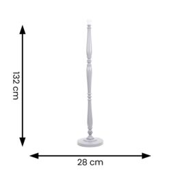 ValueLights Victoria Traditional Wooden Stem Floor Lamp Base in Grey - thumbnail 4