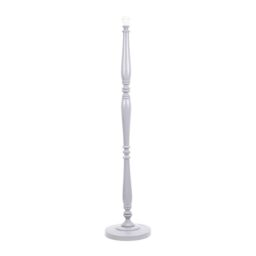 ValueLights Victoria Traditional Wooden Stem Floor Lamp Base in Grey - thumbnail 1