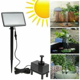 Nordara Solar Powered Water Pond Filter Pump Home Garden in Black - thumbnail 1