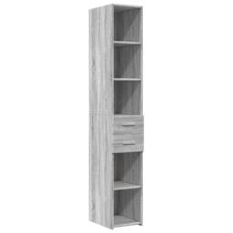 Berkfield Home Slim Storage Cabinet Grey Sonoma 30x42.5x225 cm Engineered Wood - thumbnail 6