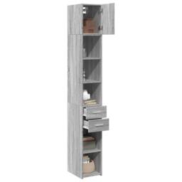 Berkfield Home Slim Storage Cabinet Grey Sonoma 30x42.5x225 cm Engineered Wood - thumbnail 1