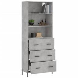 Berkfield Home Highboard Concrete Grey 69.5x34x180 cm Engineered Wood - thumbnail 1