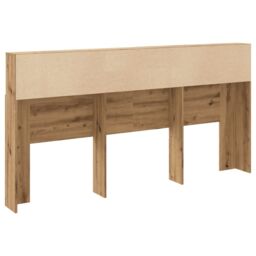 Berkfield Home Headboard Cabinet Artisian Oak 200x19x103.5 cm Engineered Wood in Brown - thumbnail 6