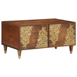 Berkfield Home Coffee Table 80x50x40 cm Solid Wood Mango in Brown - Size: 80 x 50 x 40 cm - thumbnail 1