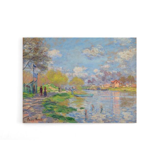 "Artery8 Claude Monet Spring By The Seine Canvas Wall Art Print - Size: W18"" x H24""" - image 1