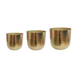 Ivyline Felix Hammered Metal Gold Planter Set of 3 - thumbnail 2