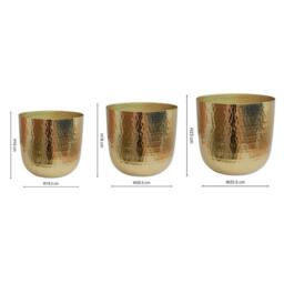 Ivyline Felix Hammered Metal Gold Planter Set of 3 - thumbnail 5