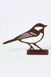 Homescapes Steel Great Tit Fence Topper in Brown - thumbnail 2