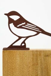 Homescapes Steel Great Tit Fence Topper in Brown - thumbnail 5