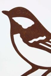Homescapes Steel Great Tit Fence Topper in Brown - thumbnail 3