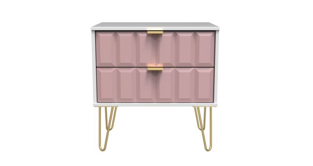 Ready Assembled 2 U Metro 2 Drawer Side Table (Ready Assembled) in Dusty Pink - image 1