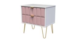 Ready Assembled 2 U Metro 2 Drawer Side Table (Ready Assembled) in Dusty Pink - thumbnail 3