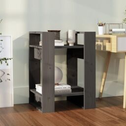 Berkfield Home Book Cabinet/Room Divider Grey 41x35x57 cm Solid Wood Pine - Size: 41 x 35 x 57 cm - thumbnail 1