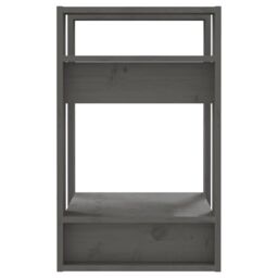 Berkfield Home Book Cabinet/Room Divider Grey 41x35x57 cm Solid Wood Pine - Size: 41 x 35 x 57 cm - thumbnail 4