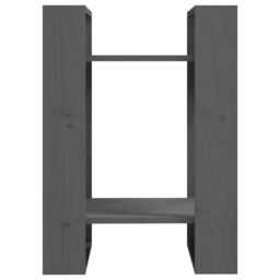 Berkfield Home Book Cabinet/Room Divider Grey 41x35x57 cm Solid Wood Pine - Size: 41 x 35 x 57 cm - thumbnail 3