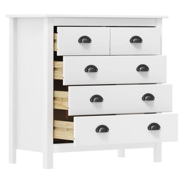 Berkfield Home Sideboard Hill White 79x40x80 cm Solid Pine Wood - Size: 79 x 40 x 80 cm - image 1