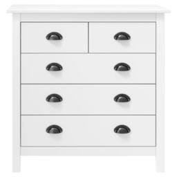 Berkfield Home Sideboard Hill White 79x40x80 cm Solid Pine Wood - Size: 79 x 40 x 80 cm - thumbnail 3