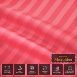 Pamposh Satin Stripes Duvet Cover Set Reversible Bedding Sets in Red - Size: Super King - thumbnail 6