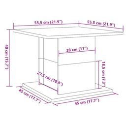 Berkfield Home Coffee Table Old Wood 55.5x55.5x40 cm Engineered Wood in Brown - thumbnail 8